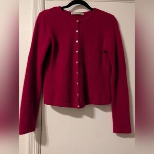 Women's Red Button-Up Sweater